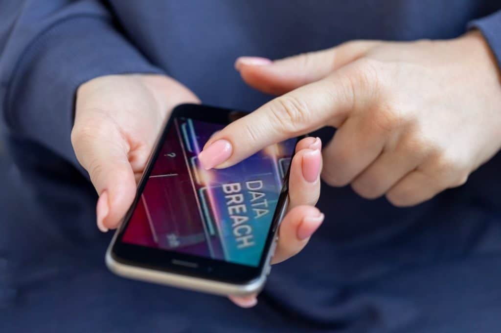 data breach on a cell phone